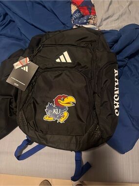 adidas Black Kansas Jayhawks Logo Backpack